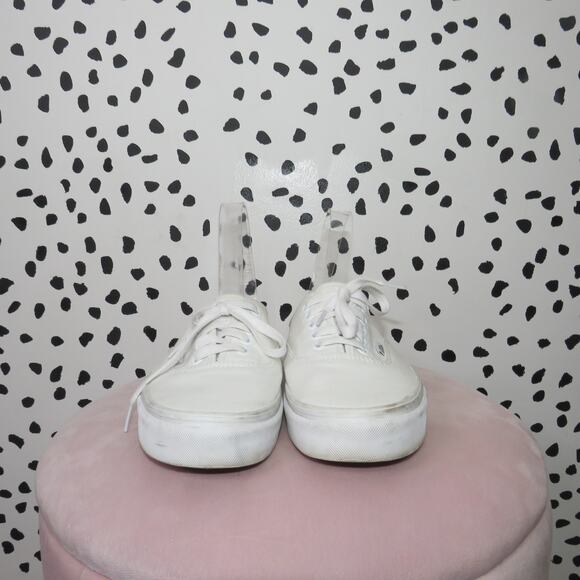 Vans White Canvas Authentic Slip On Mule Sneakers - Picture 3 of 8